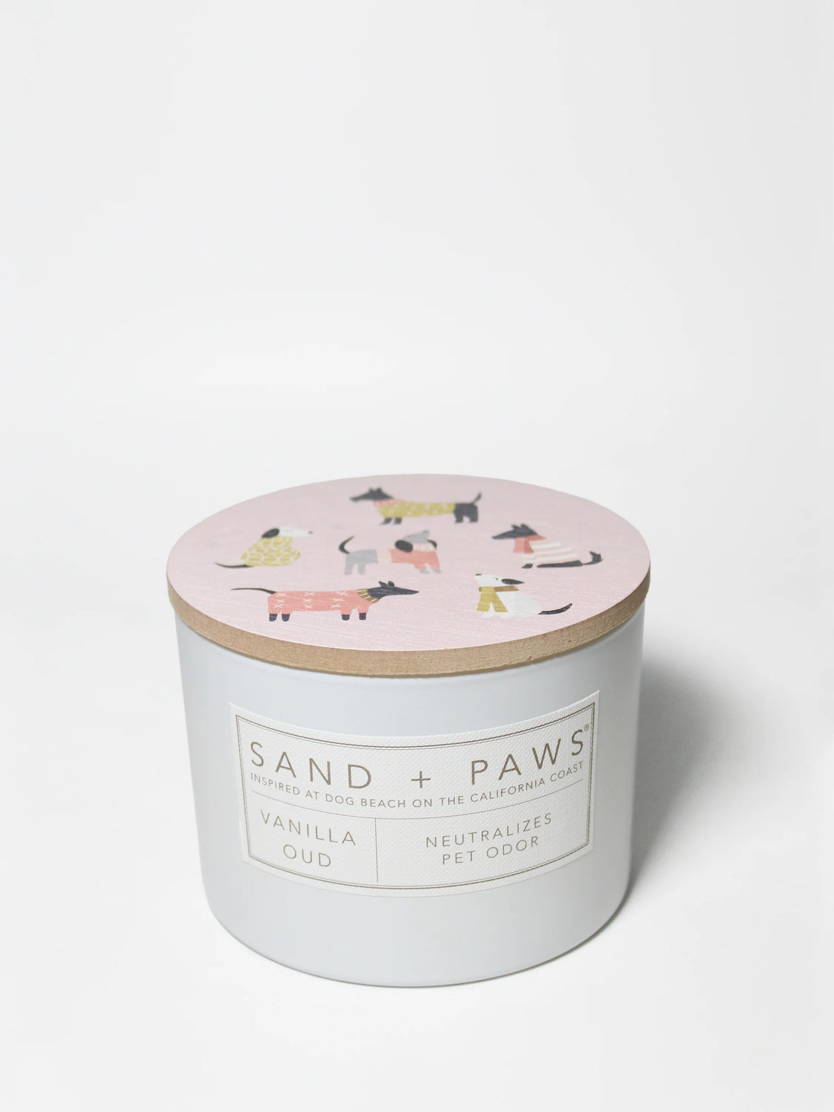 Sand + Paws Vanilla Oud 12 oz scented candle