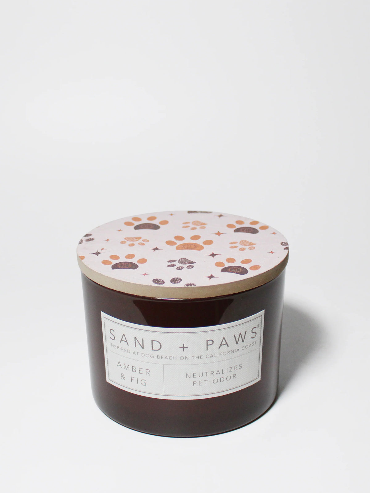 Sand + Paws Amber & Fig 12 oz scented candle